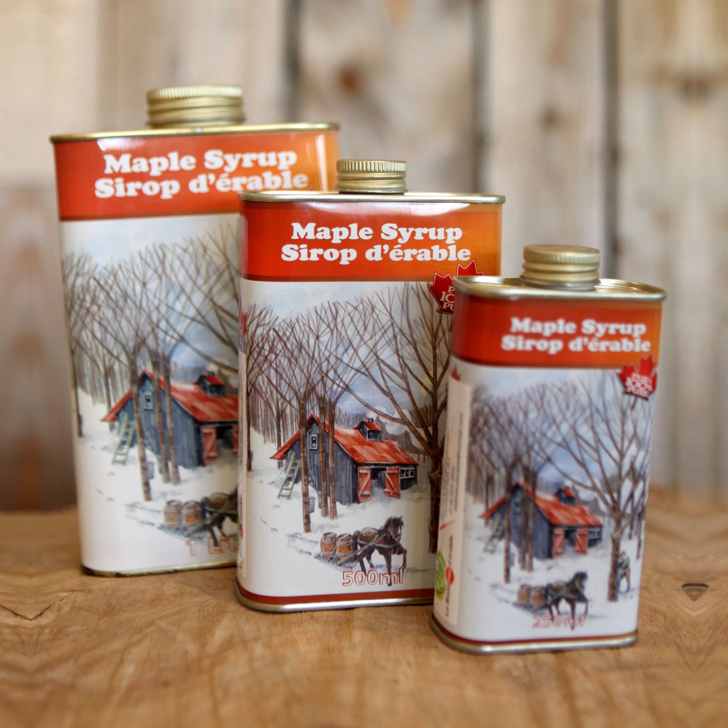 Organic Maple Syrup from Quebec – Metal Can (100 ml to 1 L)