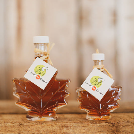 Sirop d’érable biologique du Québec – Bouteille feuille d’érable (50 ml et 100 ml)