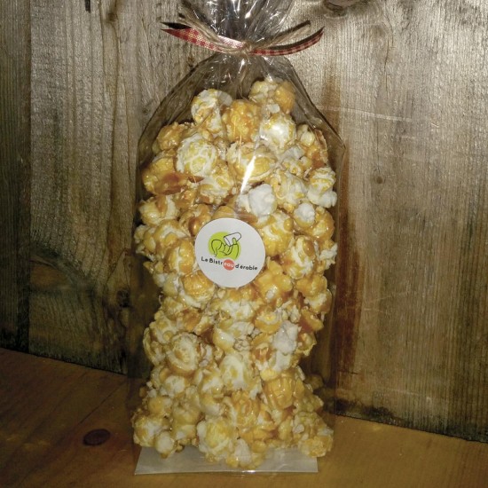 Maple sugar coated popcorn